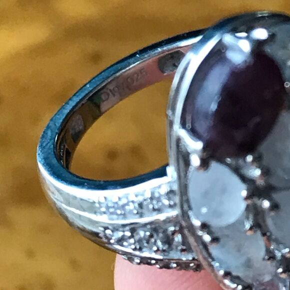 Star Ruby Rainbow Moonstone Sterling Silver Ring Size 5 - Picture 6 of 10